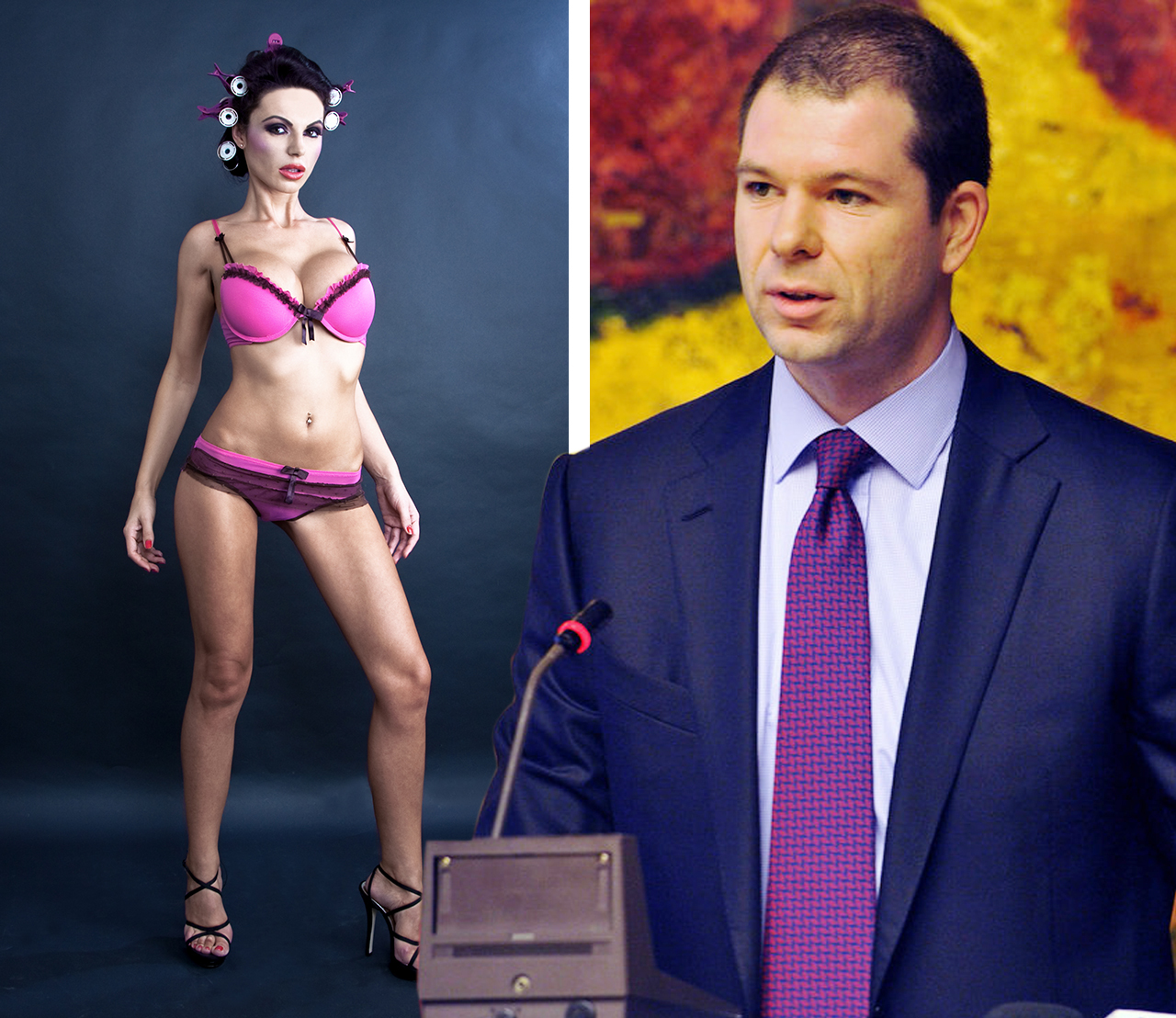 Fost ministru de Finanţe în trecut, Drăgoi Jr. (dreapta) a trăit o poveste de iubire cu fostul iepuraş Playboy Ramona Lăzuran, lucru cu care Dan Drăgoi n-ar fi fost tocmai de acord