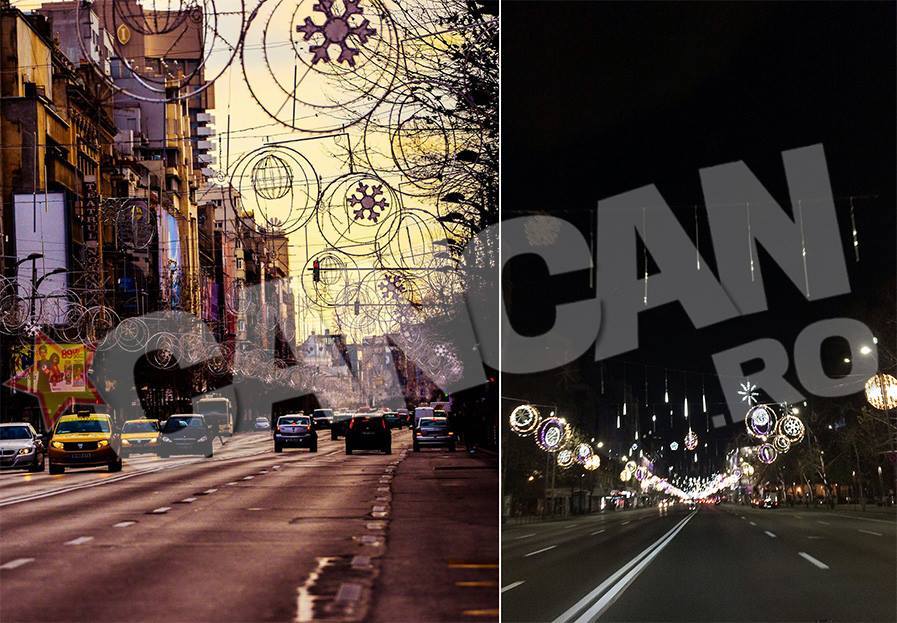 Luminiţele de Crăciun au fost aprinse timp de 10 minute pentru probe.