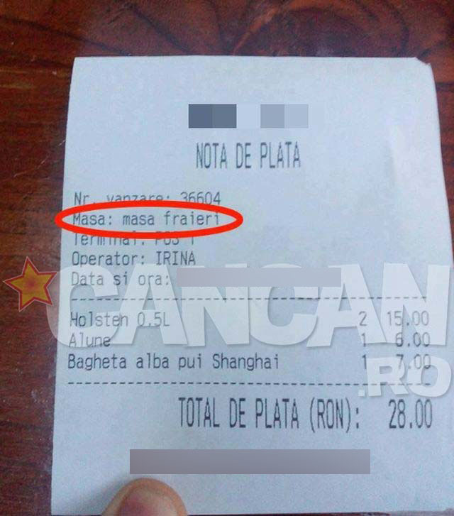 O ospătăriţă din Centrul Vechi a făcut o glumă cu clienţii săi de la o masă