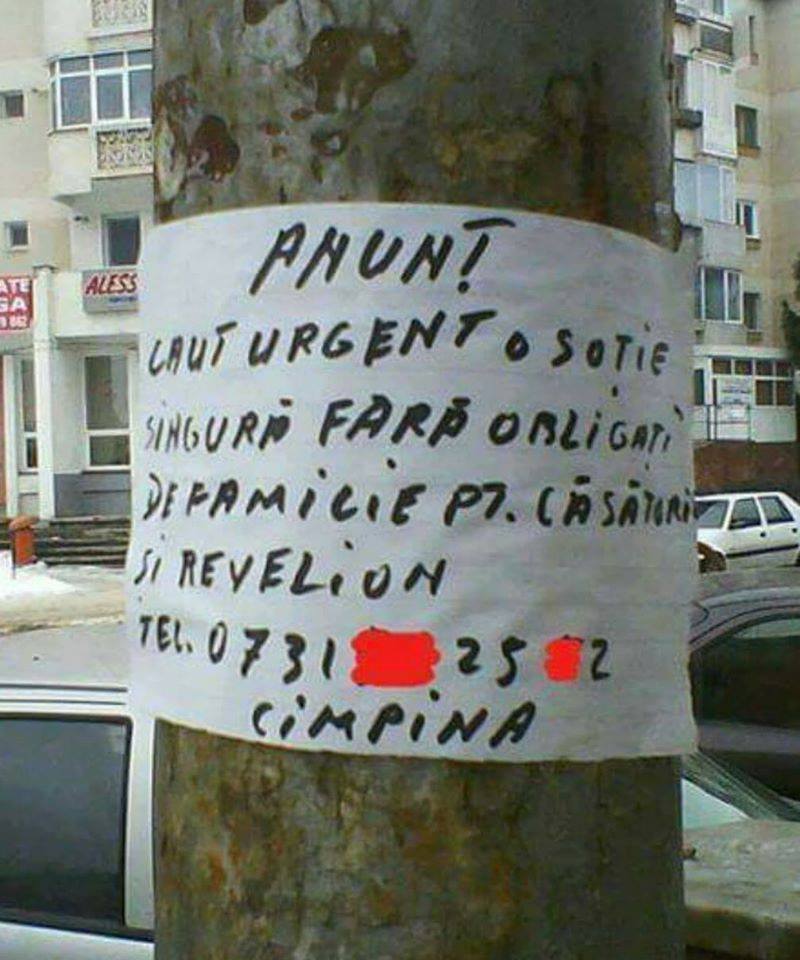 Acesta este anunţul care i-a făcut pe toţi să se amuze.