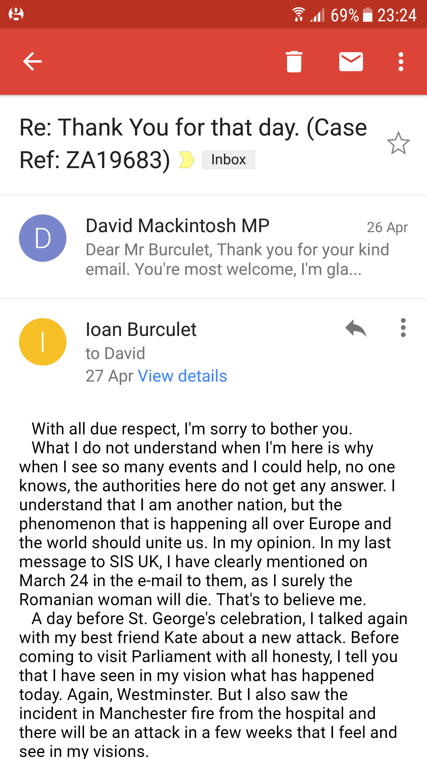 Mesajul transmis de Burculeţ parlamentarului britanic