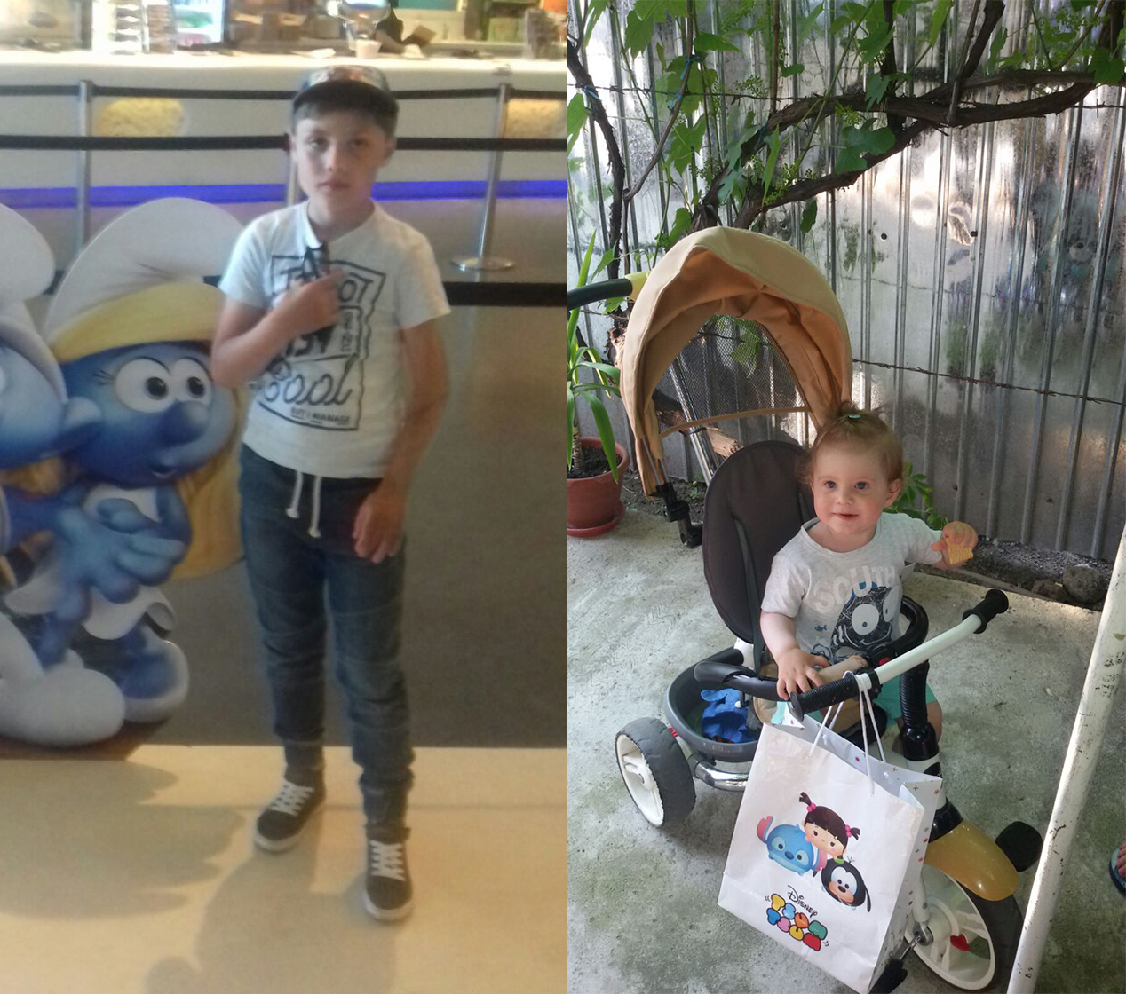 Alex, alături de frăţiorul lui.