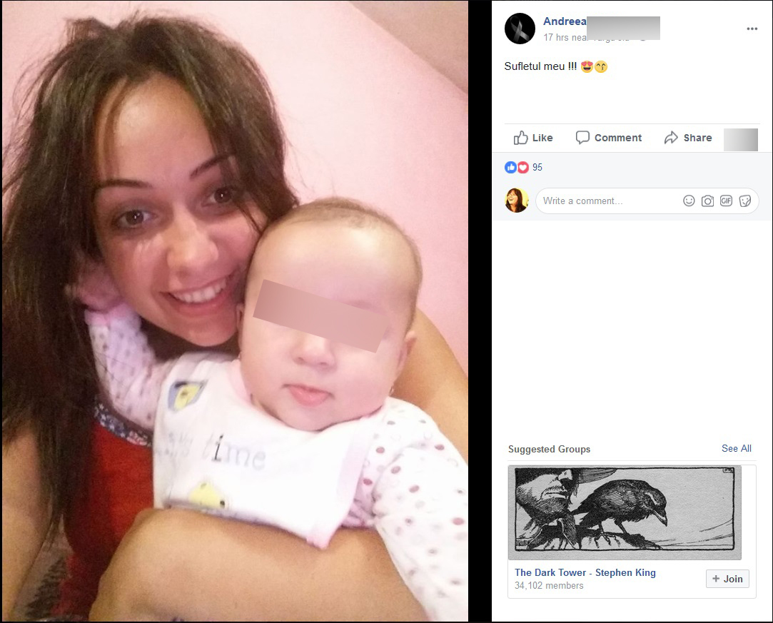 Logodnica poliţistului a postat această fotografie pe contul ei de Facebook cu doar câteva ore înainte ca bărbatul iubit să-şi pună capăt zilelor!
