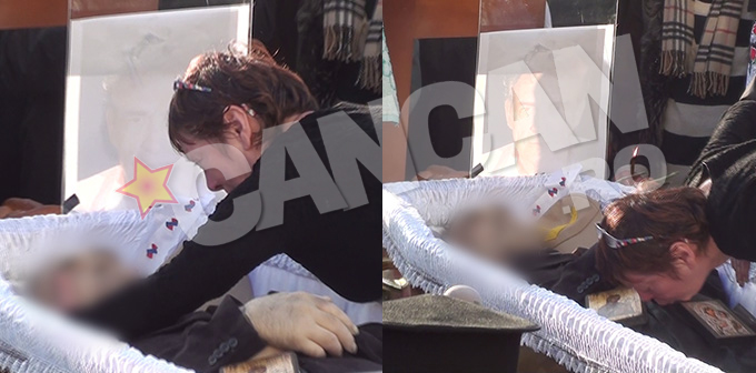 Anca Pandrea i-a uimit pe toti in momentul in care, dupa ce cu greu a reusit sa se dezlipeasca de cosciug, a inceput sa-l sarute din cap pana in picioare trupul neinsufletit al lui Iura.