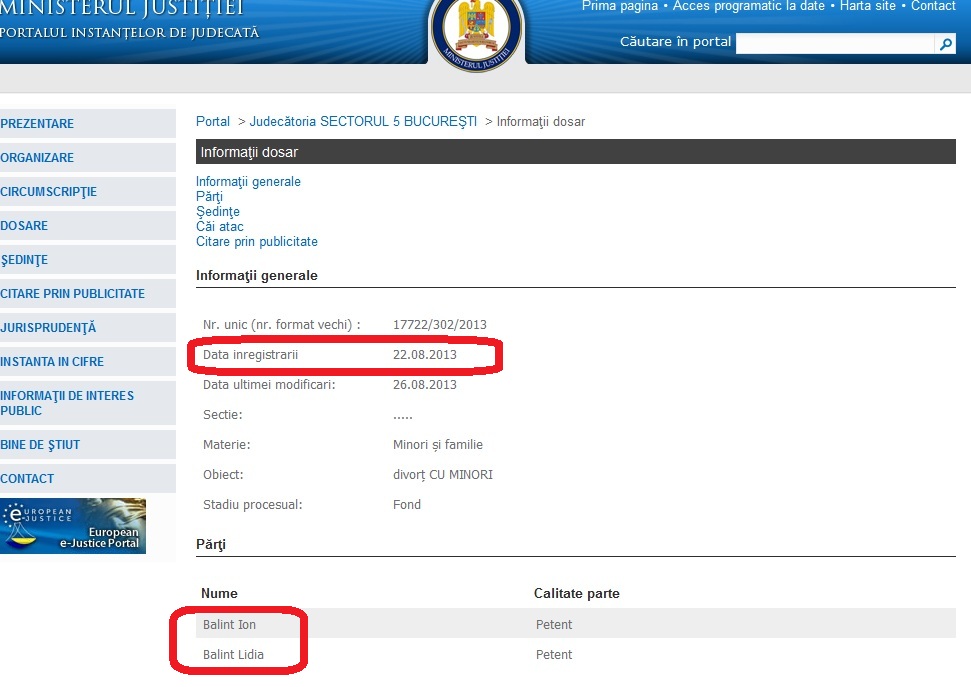 Procesul a fost inregistrat pe 22 august, la Judecatoria Sectorului 5