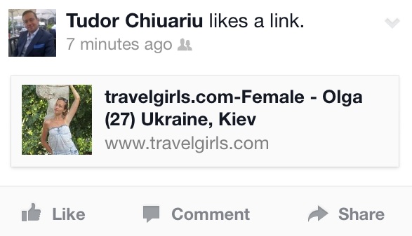 escorta pe Facebook, Tudor Chiuariu