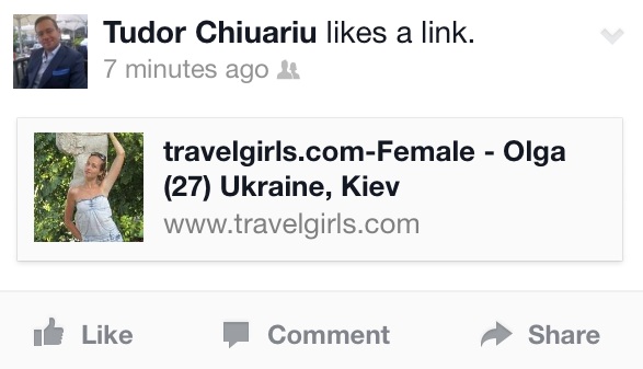 escorta pe Facebook, Tudor Chiuariu