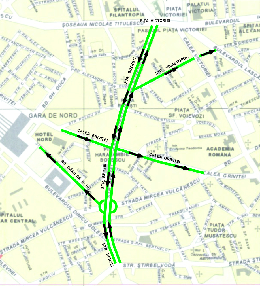 Harta cu noul Bulevard, precum si sensurile unice instituite
