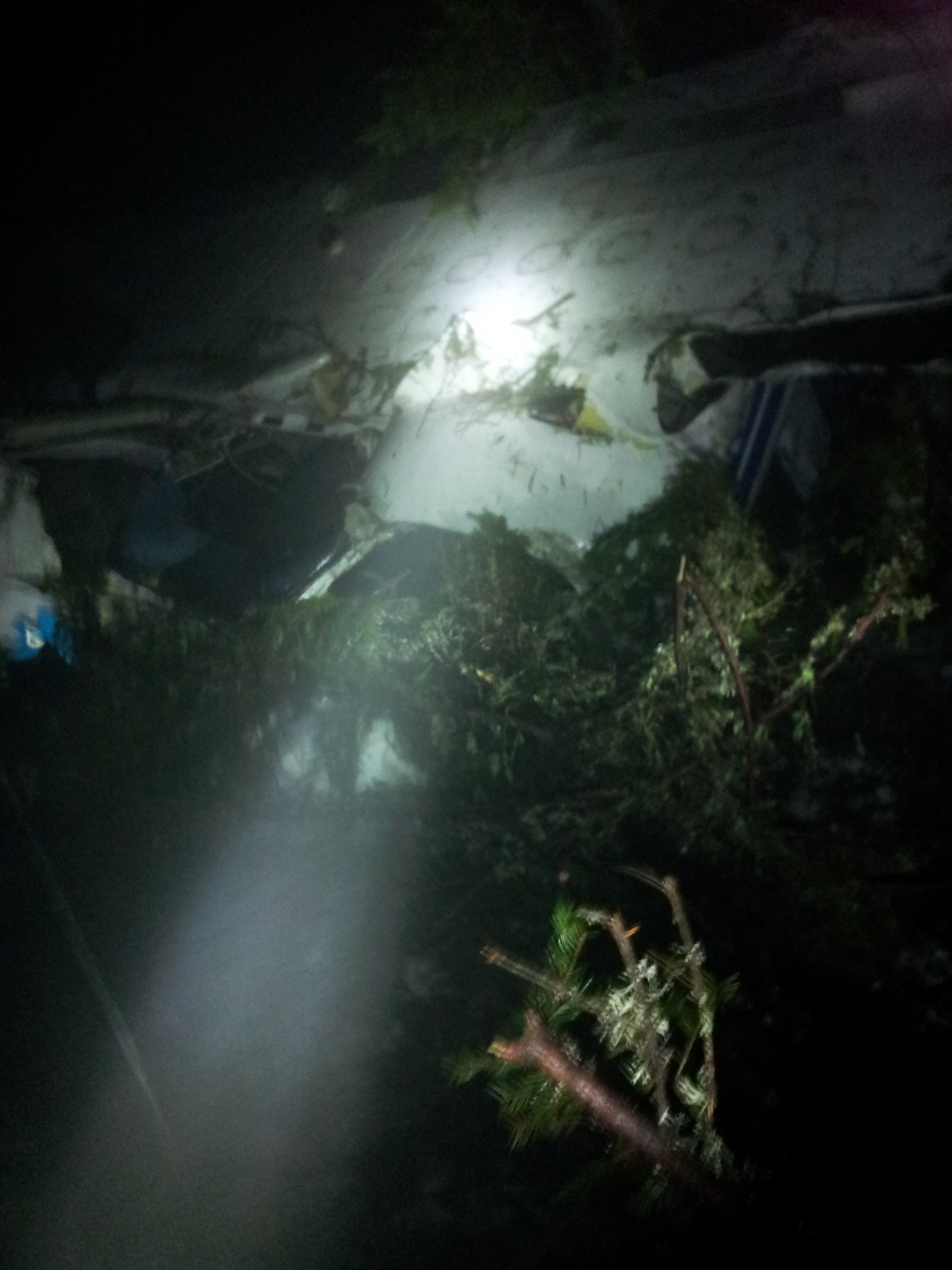 Fotografie realizata la locul accidentului aviatic din Apuseni