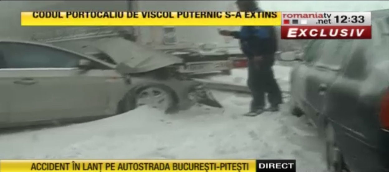 Peste 20 de masini implicate in accident