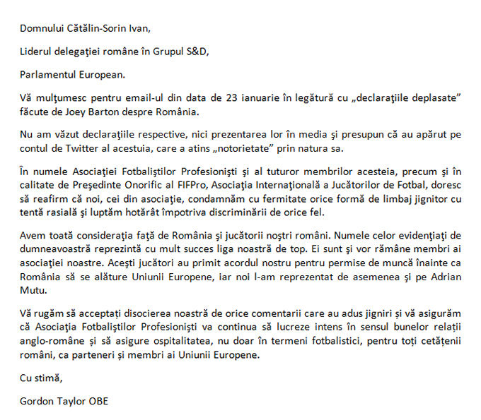 Acesta este raspunsul oficial al PFA