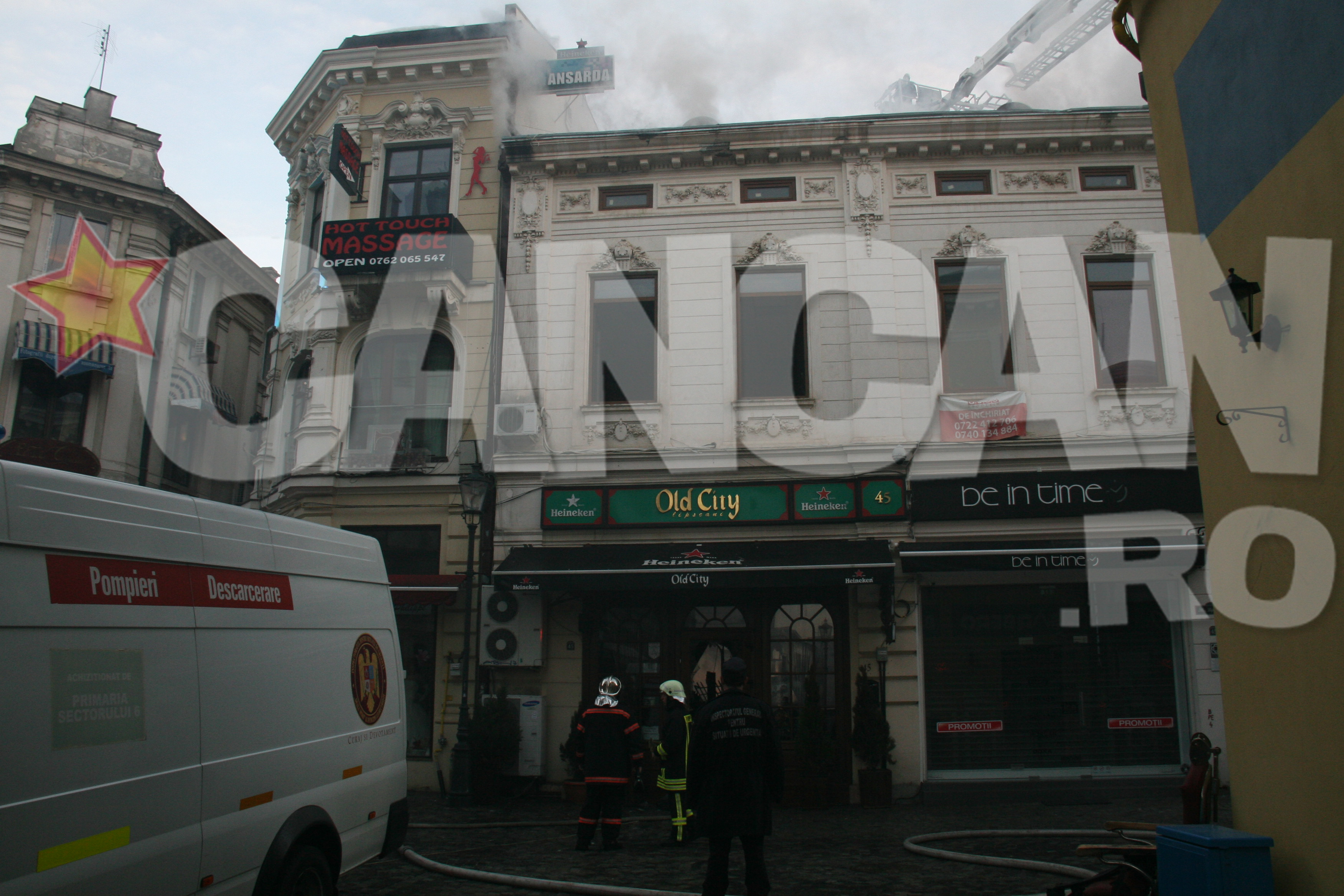 Incendiul a izbucnit pe strada Blanari