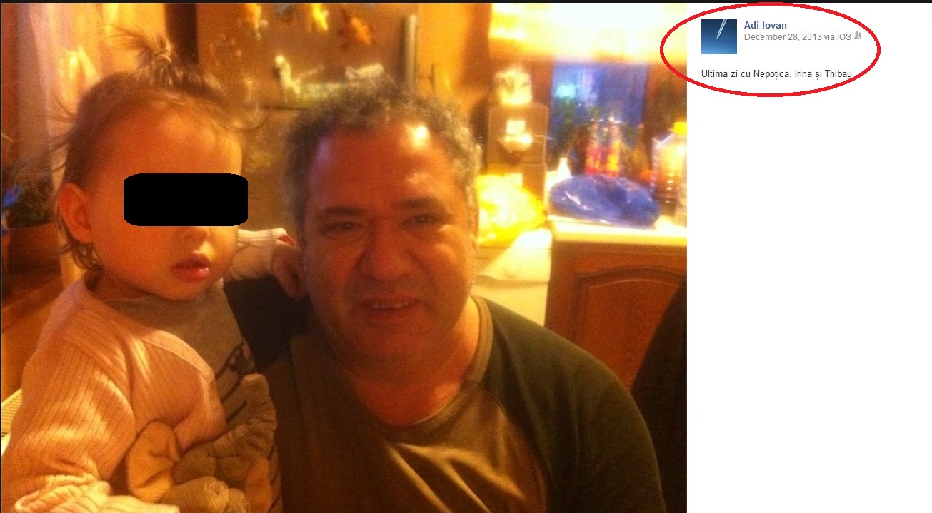 Una dintre ultimele poze postate pe un site de socializare de Adrian Iovan