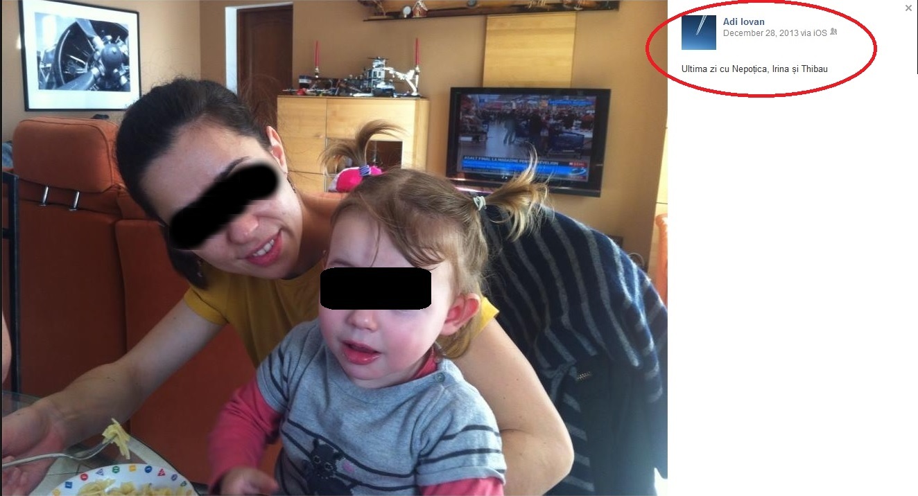 Fiica regretatului pilot erou impreuna cu familia ei au petrecut ultimul Craciun alaturi de Adrian Iovan in vila din Otopeni