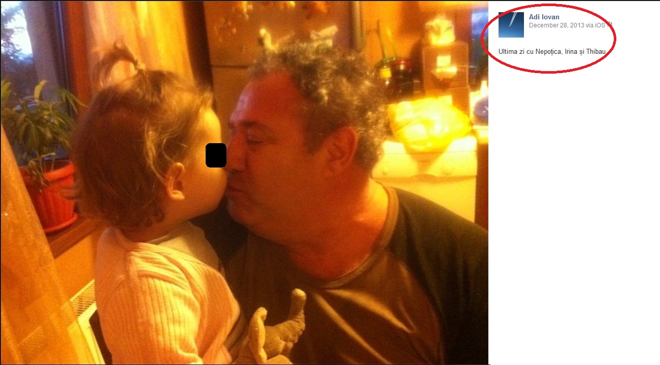 Adrian Iovan o iubea foarte multe pe nepotica sa