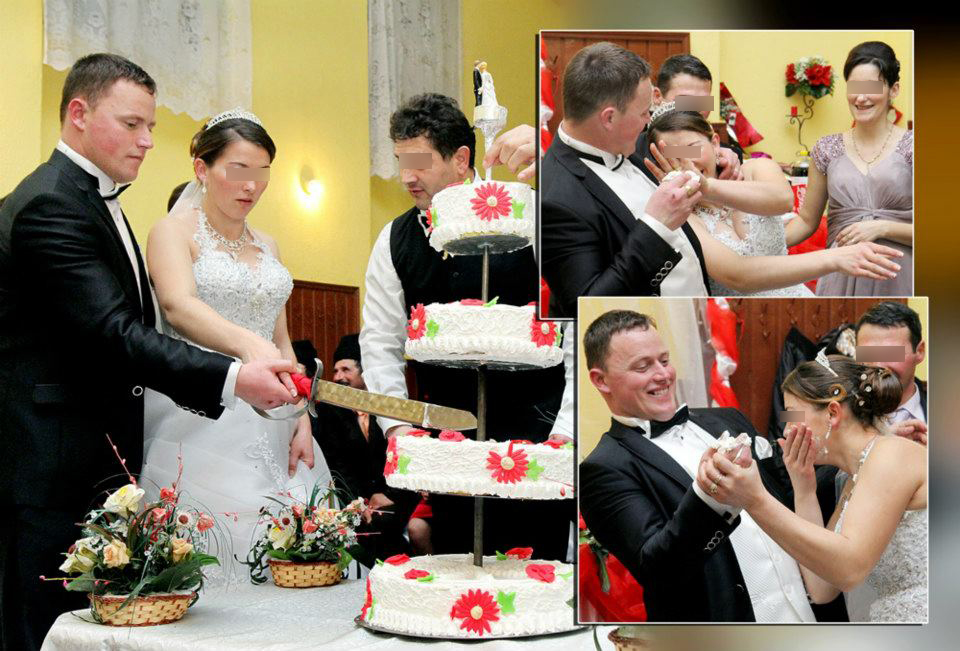 Cel mai indragit baci a vrut sa isi surpinda proaspata sotie cu o felie de tort