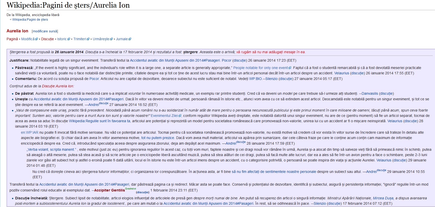 Pagina de wikipedia a Aurei Ion