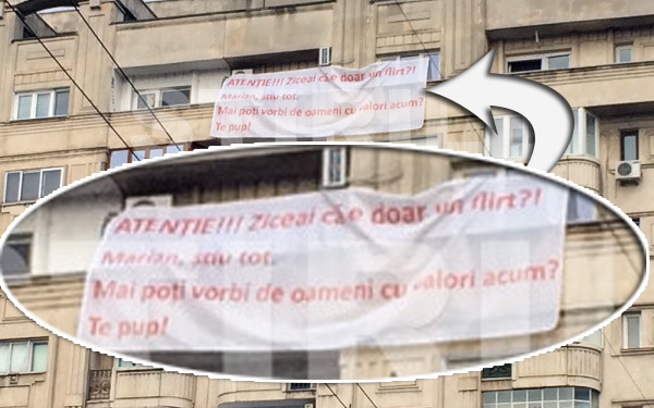 Banner-ul a ajuns viral imediat de cum a fost pus pe bloc