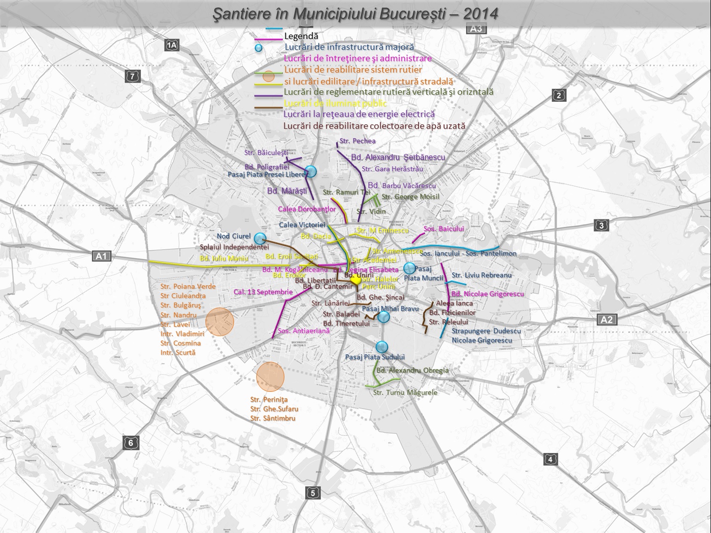 Harta santierelor din Capitala