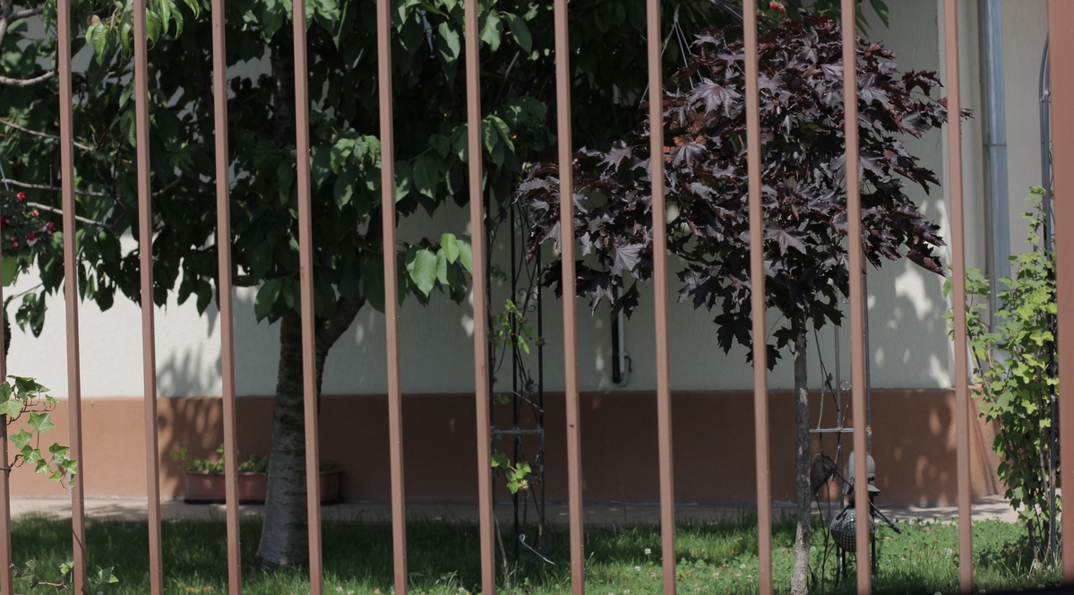 Gazonul din curtea vilei este proaspat tuns