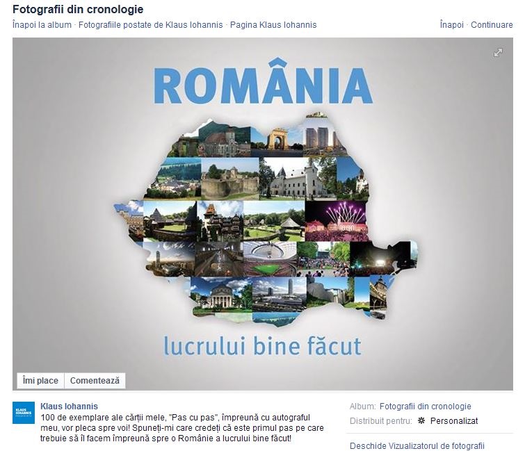 Imaginea folosita de Klaus Iohannis in campanie
