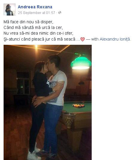 Andreea ii facea des declaratii de dragoste iubitului ei