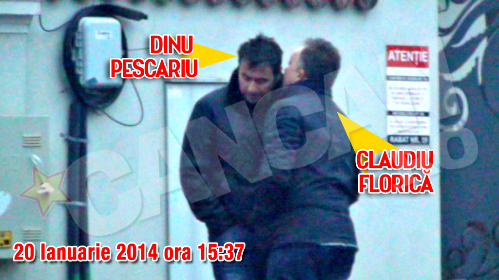 Claudiu Florica ii sopteste la ureche lui Dinu Pescariu