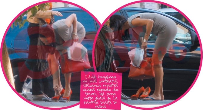 Ramona a lasat jena la o parte si s-a descaltat pe trotuar