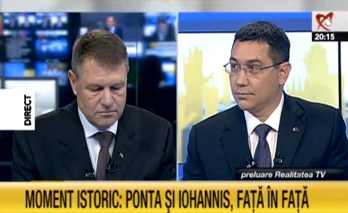 Moment istoric: Ponta si Iohannis, prima confruntare