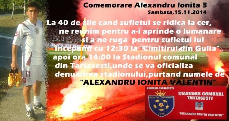Familia a anuntat pe retelele de socializare evenimentul care va avea loc in memoria lui Alexandru