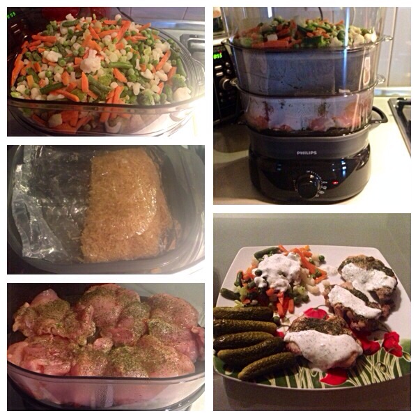 Tanara mamica gateste numai la aparatul cu aburi