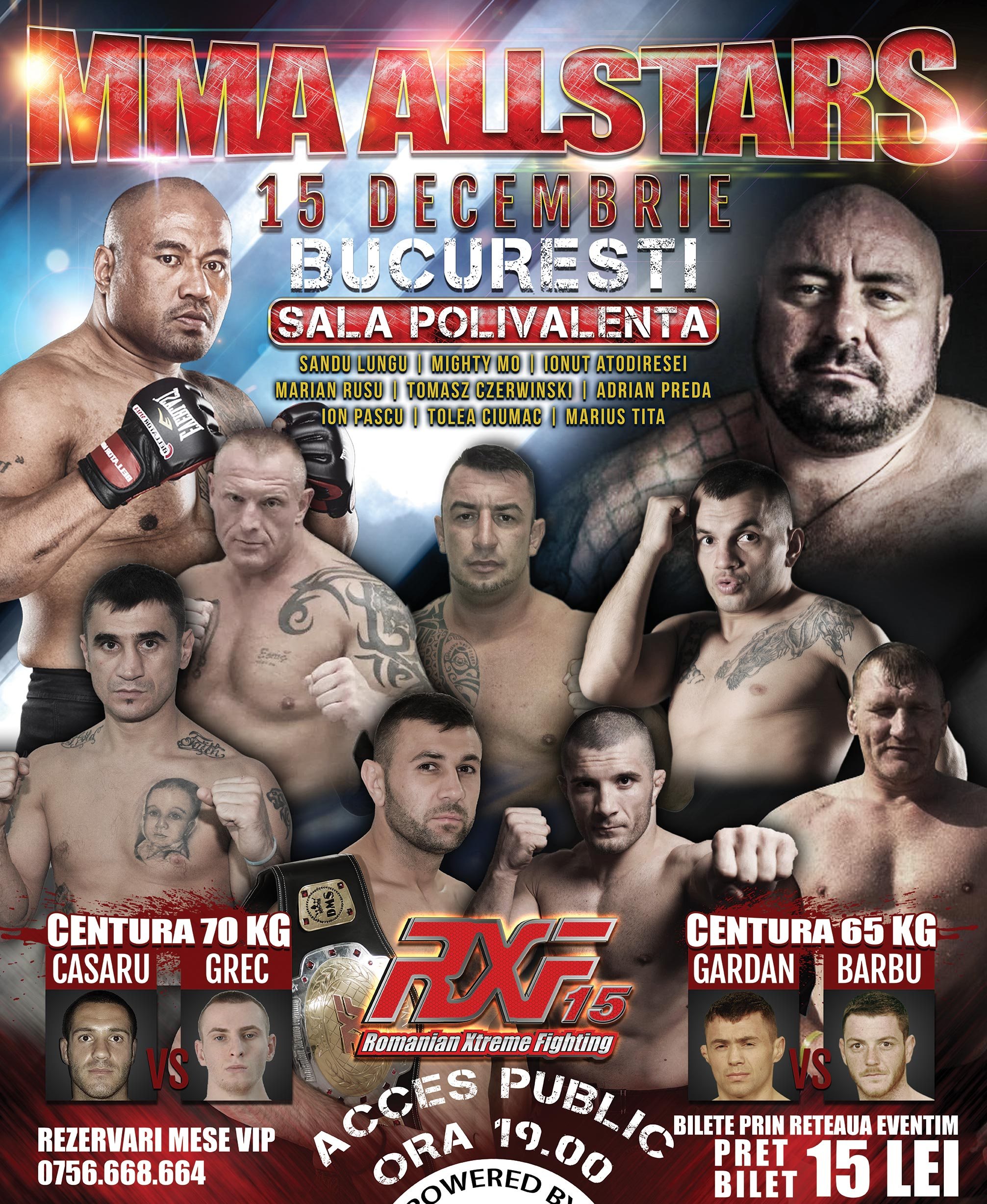 Capul de afis pentru gala de MMA este Sandu Lungu cu Mighty Mo