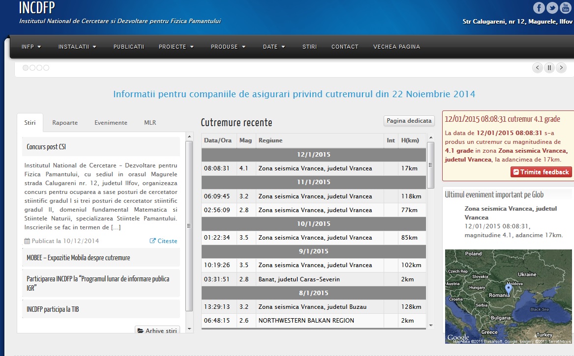 Nici nu a inceput bine anul, ca au fost inregistrate deja opt cutremure, majoritatea cu epicentrul in Vrancea