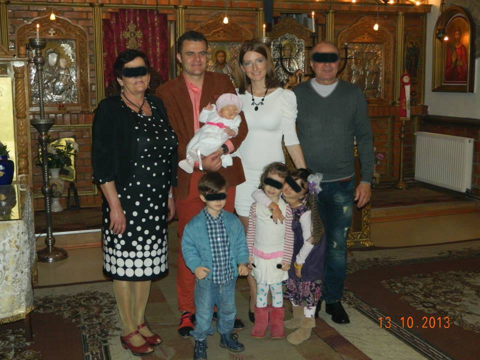 Gabriel la botezul ficei sale