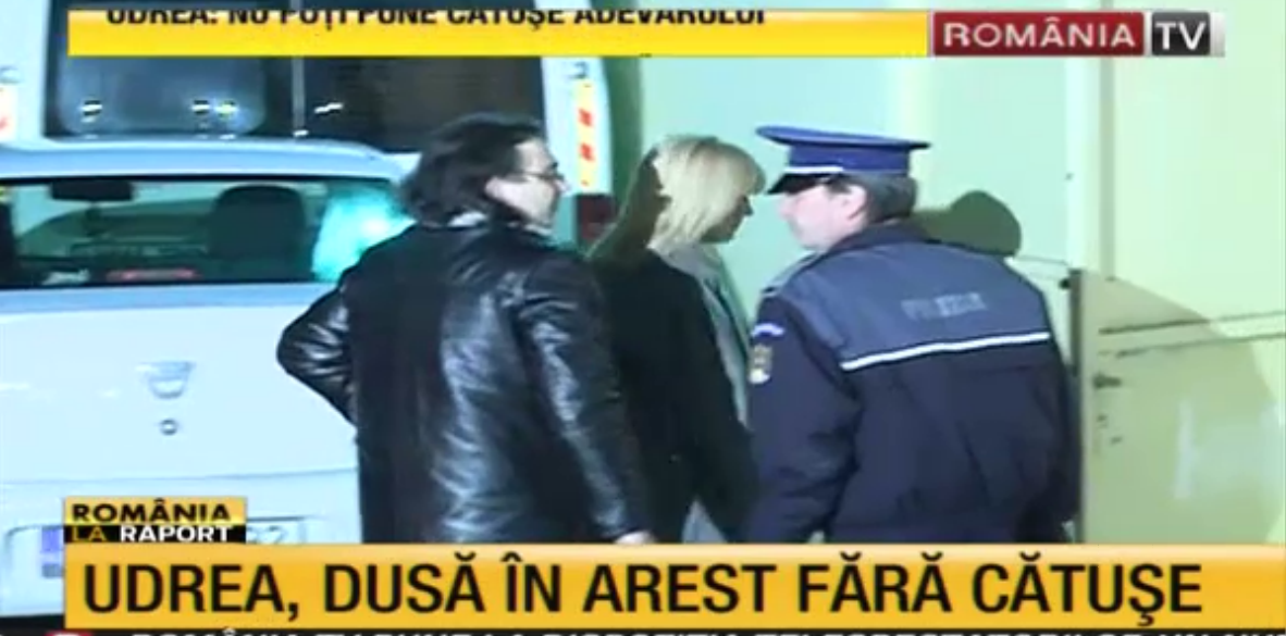 In momentul in care a fost bagata in arestul Politiei Capitalei, Udrea nu era incatusata