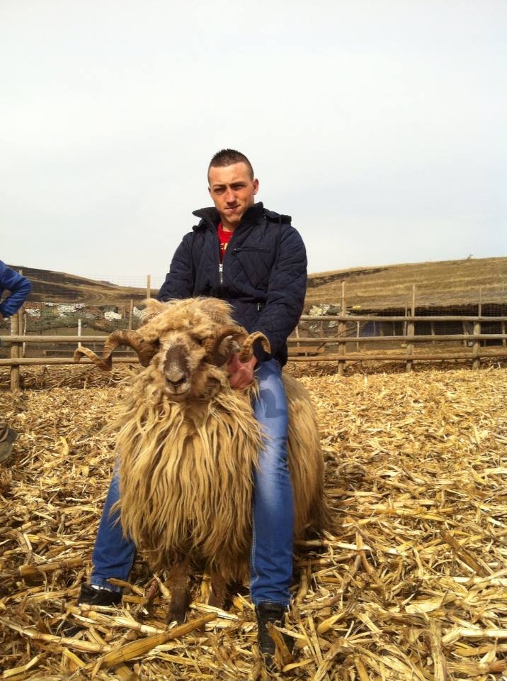 Bogdan este extrem de mandru de berbecul primit cadou