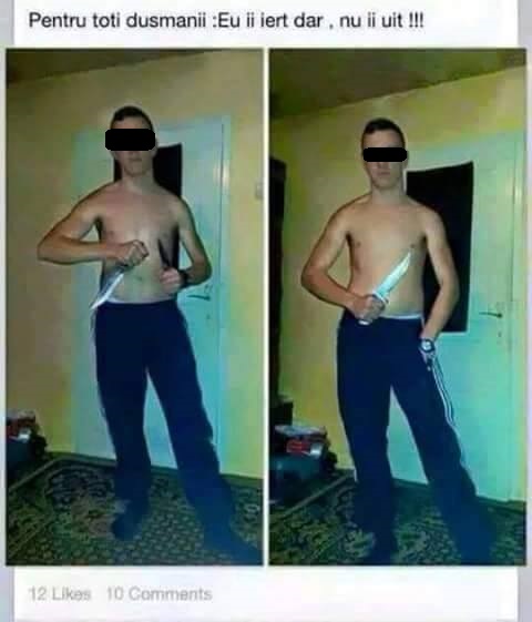 A incercat sa isi sperie dusmanii, dar a reusit doar sa se faca de ras