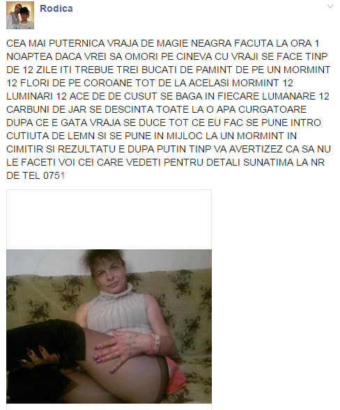 Sexy Morosanca s-a apucat de facut vraji sau cel putin asa sustine ea