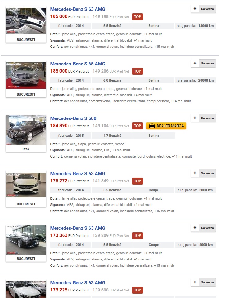 La un moment dat erau cateva zeci de masini Ferrari la vanzare, care se aflau printre cele ami scumpe