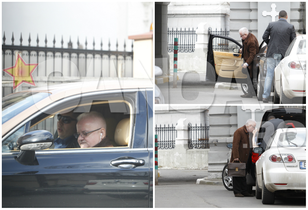 Irinel Columbeanu nici nu pare atent la noul şofer, pe care l-a pus în locul din dreapta