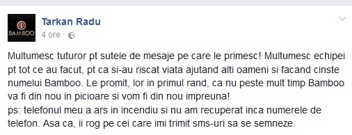 Radu Tarkan, administratorul Bamboo, anunţă renaşterea clubului din propria-i cenuşă