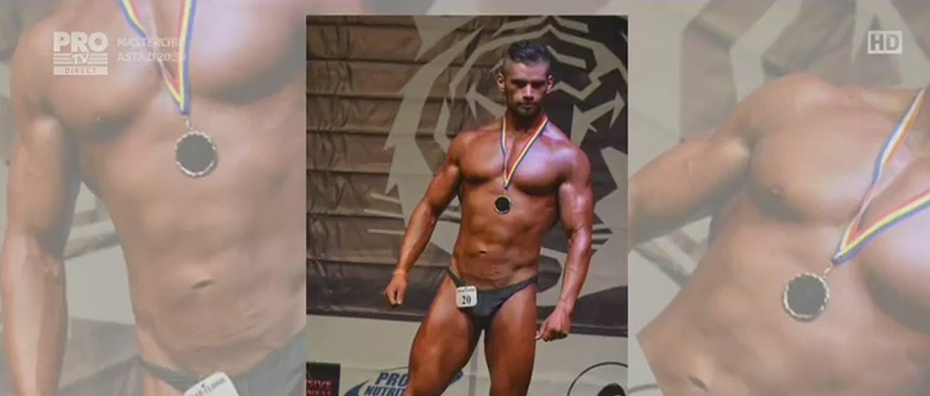 Florin Damşa, la un concurs de culturism