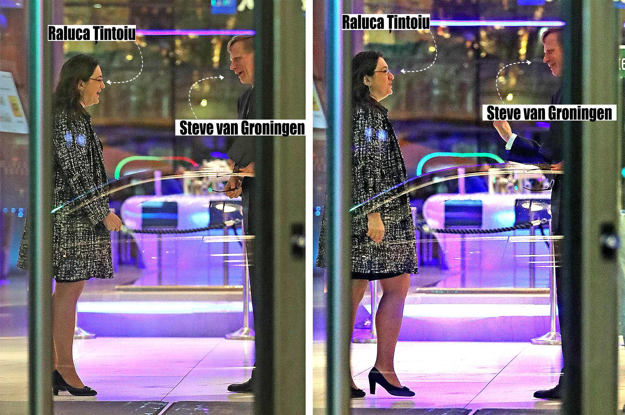 Raluca Ţintoiu şi Steve van Groningen şi-au zâmbit în permanenţă la întâlnirea avută la Radisson