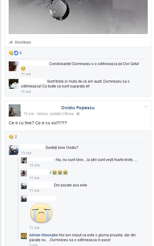 Mesaje sfâşietoare apărute pe pagina de Facebook a tatălui lui Dor Geta Popescu, fetiţa minune a alpinismului moartă în avalanşa din Retezat