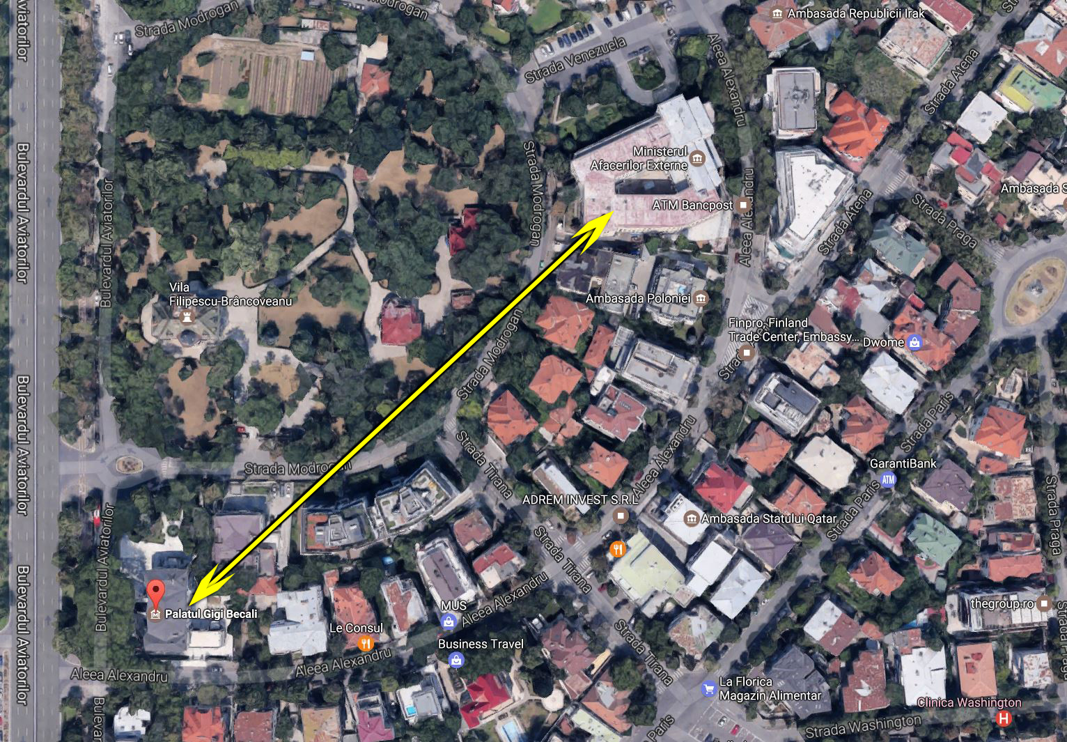 Tunelul secret din palatul lui Gigi Becali ar duce către sediul actual al Ministerului de Externe