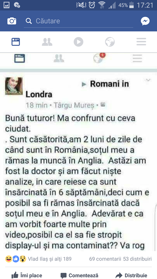 Tânara a făcut public mesajul pe Facebook