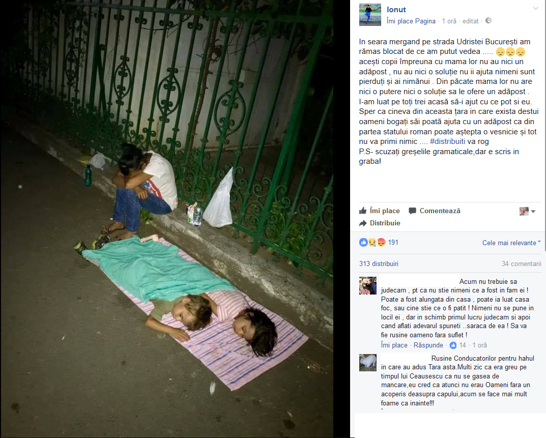 Mamă cu doi copii, fără adăpost