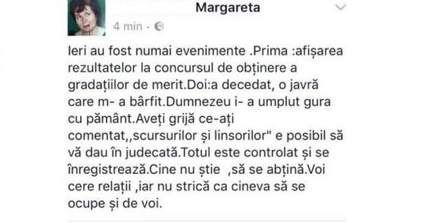 Mesaj halucinant al unei colege despre profesoara din Galaţi care a murit în timpul probei de la BAC