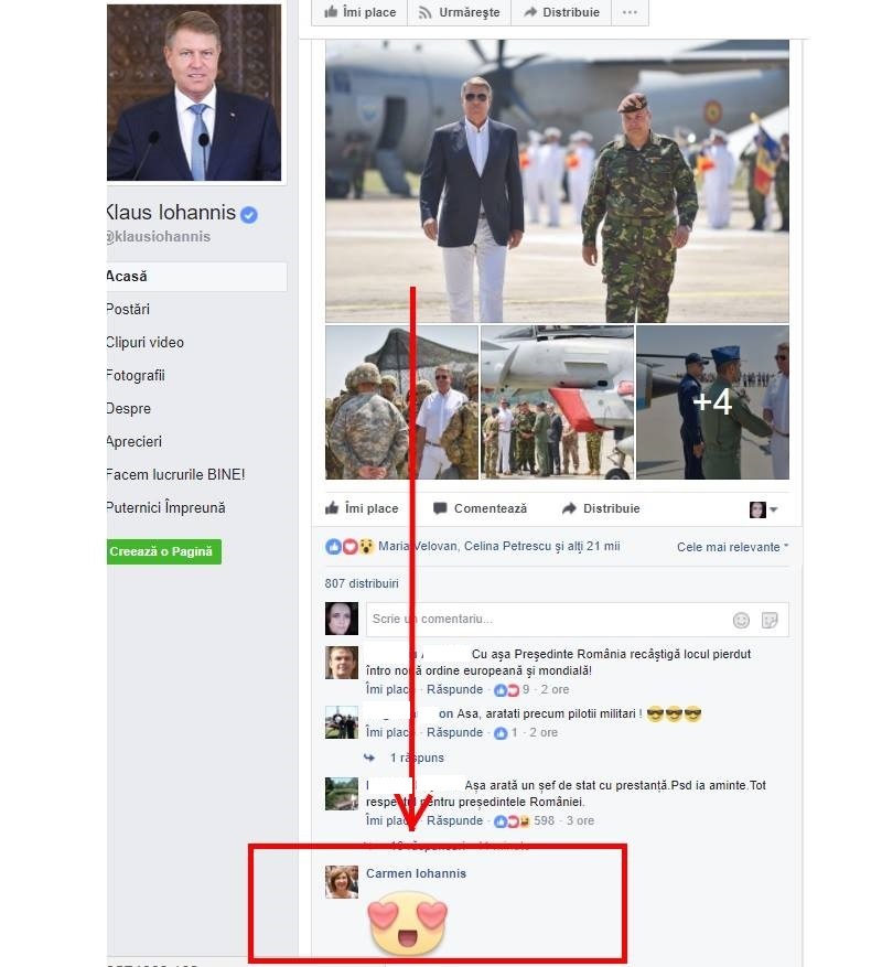 Carmen Iohannis nu i-a rezistat nici ea farmecului preşedintelui