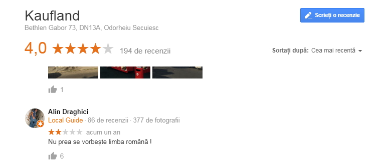 Recenzii Google Kaufland Odorheiul Secuiesc